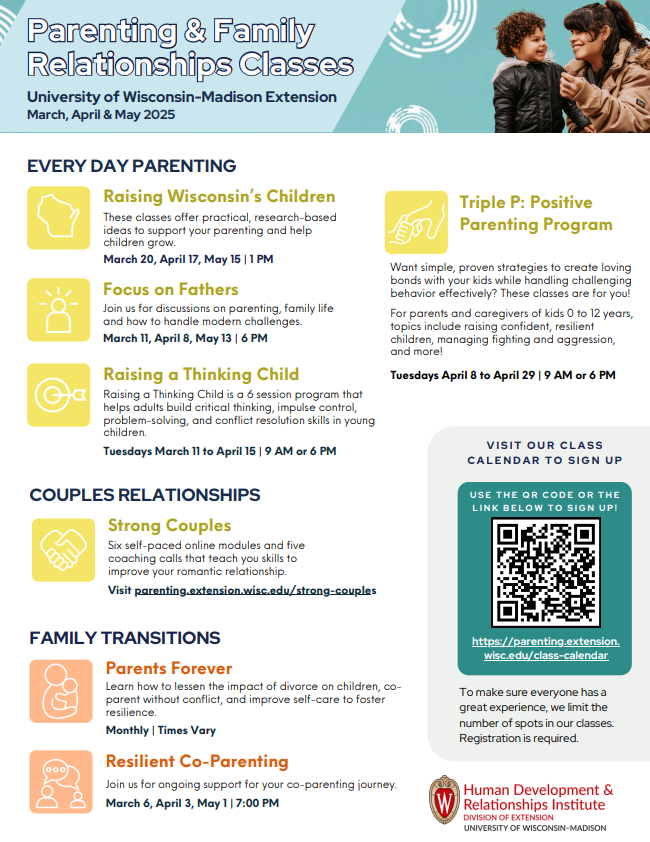 ☀️Spring into Parenting Classes🌸 – Extension Dodge County